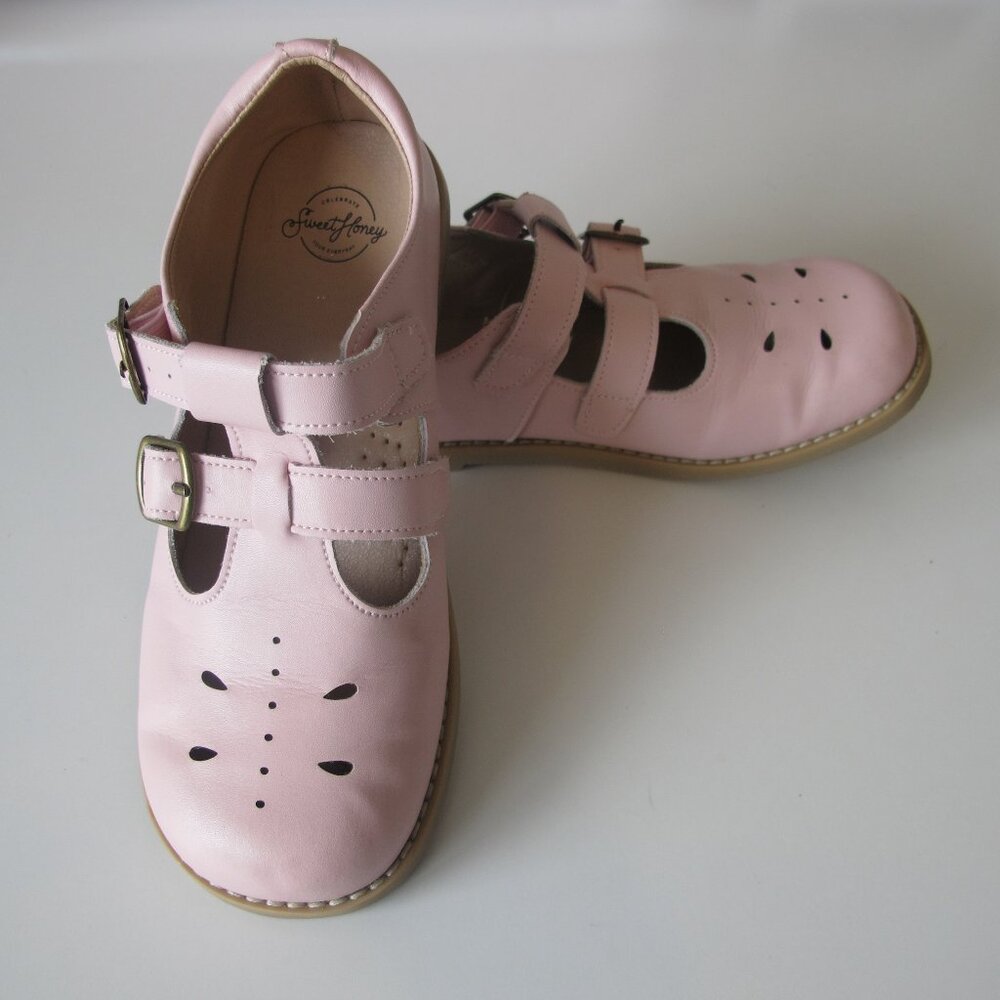 SweetHoney Girl's Mary Jane Pink Shoes Size 2Y EUC